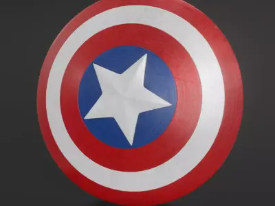 Captain America Shield - Blender Low-poly 3D model