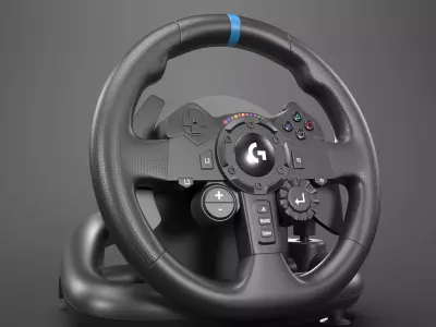 Logitech G920 Realistic Gaming Steering Wheel 3D Model  Low-poly 3D model