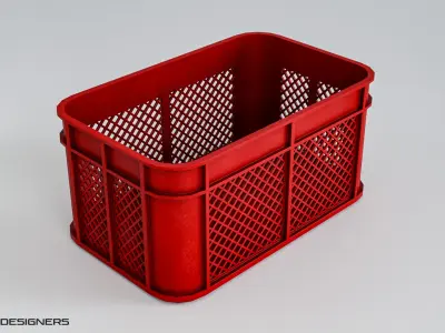 Plastic Crate Pack Low-poly 3D model