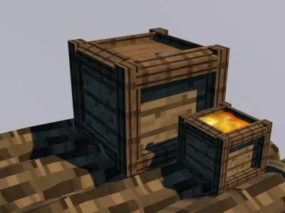 Low Poly Raft - Minecraft Style FBX Free low-poly 3D model