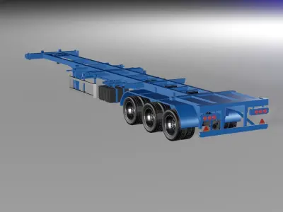 Container carrier skeleton trailer  3D model