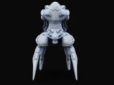 Bundle - 5-QuadLegs BioMech BaseMesh Pack No UVs - Ztool 3D model