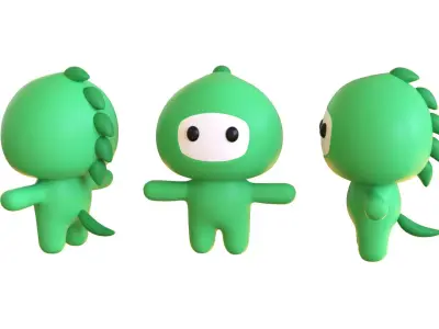 Low-Poly Character0015 Dinosaur Mascot Animated Low-poly 3D model