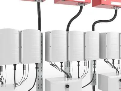 Solar Edge Inverter Group Low-poly 3D model
