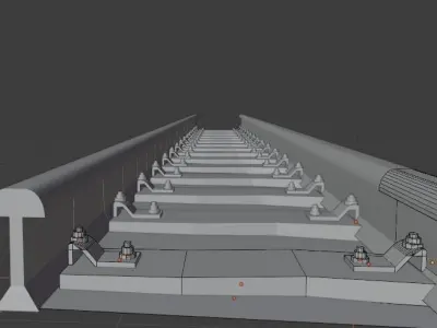 Railway Tracks Free low-poly 3D model