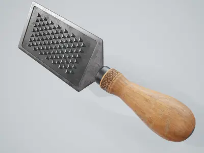 Grater PBR Game Ready wooden from late century Low-poly 3D model