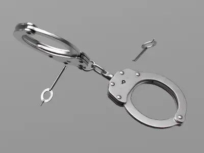 Handcuffs steel Low-poly 3D model