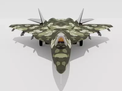 Sukhio Su-57 Free low-poly 3D model
