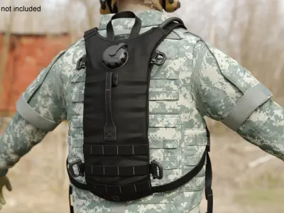 Hydration Backpack Carrier Black Worn Position 3D model