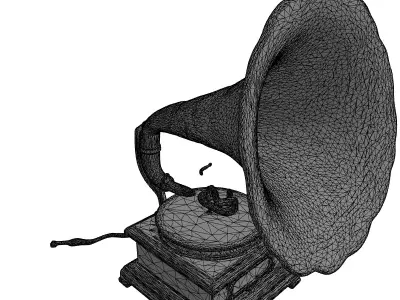 Vintage Gramophone Phonograph 3D Model Low-poly 3D model