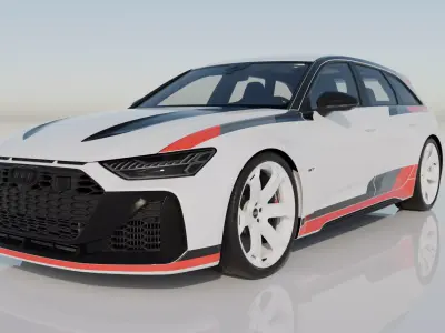 Audi RS6 Avant GT 2025 High Detail Game Ready Cinematic Low-poly 3D model