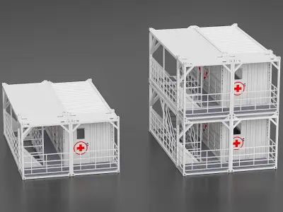 Multi-Tier Container Scaffold Structure White 3D model