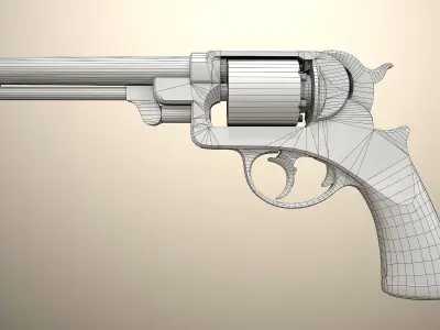 Starr DA revolver M1858 Low-poly 3D model