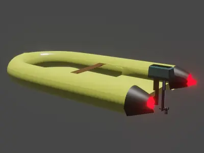 Boat lowpoly banana Free low-poly 3D model