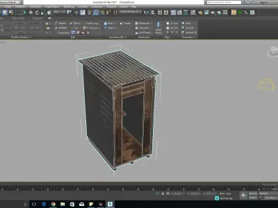 Checkpoint wooden Cabin  Low-poly 3D model