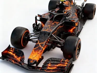 Stealth Black Formula Racing 3D Model V04 Low-poly 3D model