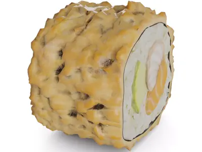 Sushi Eel salmon cucumber tempura cream Low-poly 3D model