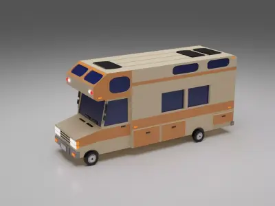RV Motorhome Low-poly  3D model