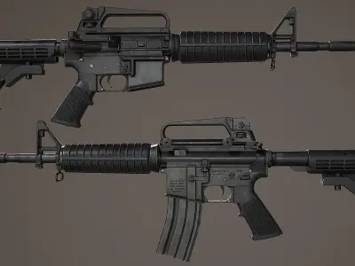 M4A1 - AR15 Assault Rifle Low-poly 3D model