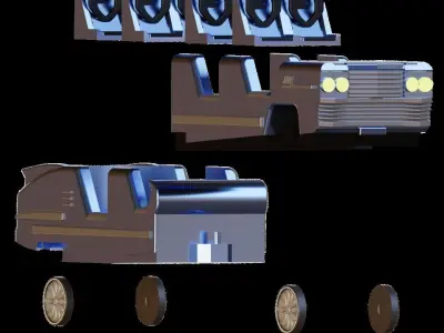 Rock n Rollercoaster ride vehicle Free 3D print model