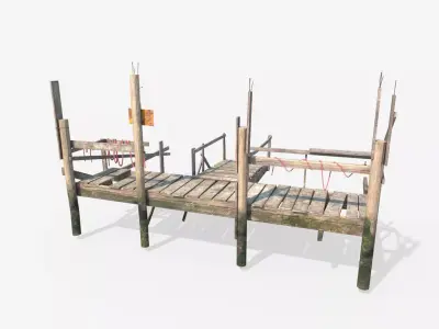 Old Wooden Pier 3D model