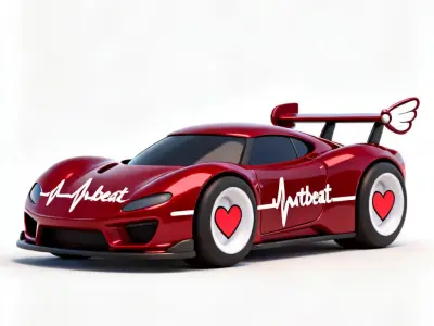 Heartbeat Speedster Sports Car 3D Model Low-poly 3D model