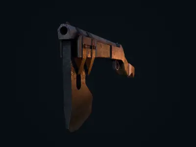 Shotgun Axe Low-poly 3D model