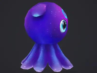 small octopus Low-poly 3D model