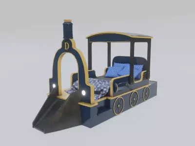 Train Bed Low-poly 3D model