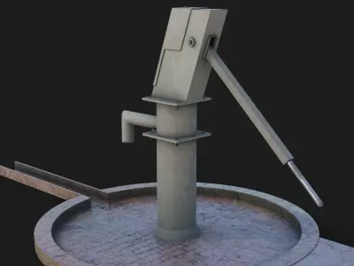 Water stream pump Low-poly 3D model - GameReady Low-poly 3D model