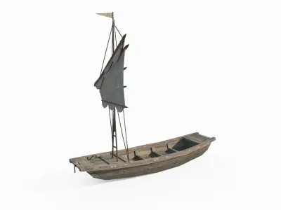 Water transportation small sailboats 3D model