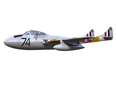 de Havilland DH100 Vampire T11 3D model purchase