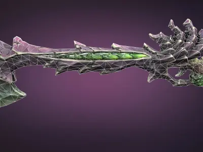 Undead musket Low-poly 3D model