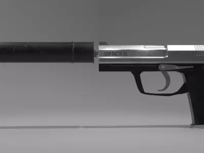 USP-S-LOWPOLY-PBR gun Low-poly 3D model