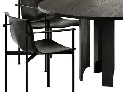 Mokko Acer Dining Table and Lema Ombra Chair 3D model