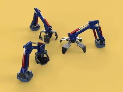 ARM THUMB GRAB BUCKET LOADER LIFTING CRANE GRABBER GRAPPLE JAW 3D model