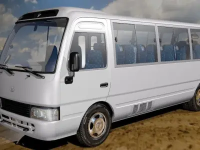 Toyota Coaster Bus Low-poly 3D model