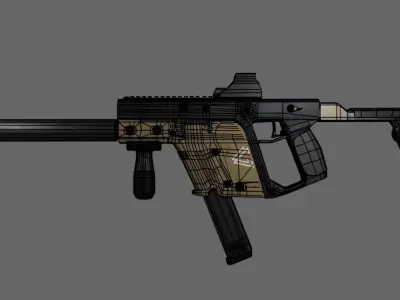 Vector Smg Gun Low-poly 3D model