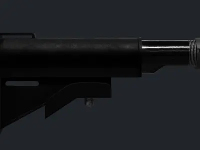 AR Buttstock Standard AR-15 rifle collapsible crane stock Low-poly 3D model