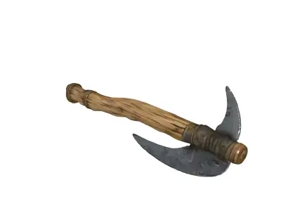 Realistic 3D Viking Crescent Axe Low-poly 3D model