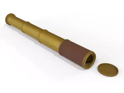 Handheld telescope Low-poly 3D model