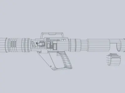 Scifi bazooka Low-poly 3D model