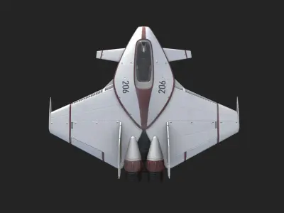 Sci Fi Rigged Spacecraft Low-poly 3D model