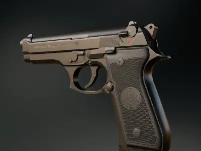 Beretta 92FS  Low-poly 3D model