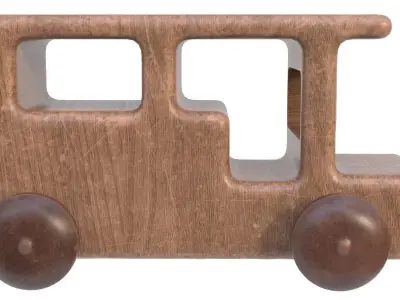 Wooden toy car 08 dirty 3D model