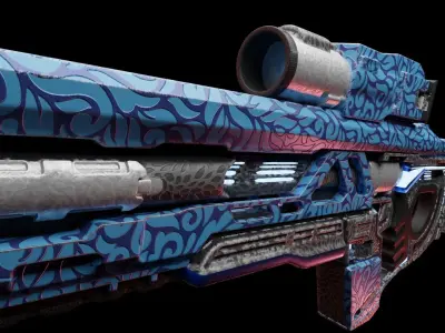 FUTURISTIC GUN - with Designer skin  Free low-poly 3D model