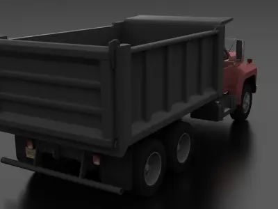 F-Series F-800 Dump Truck Tandem Axle 1980 Low-poly 3D model