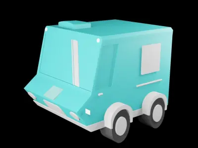 3D Van Low-poly 3D model