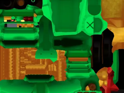 Harvester Stylized Low-Poly Low-poly 3D model