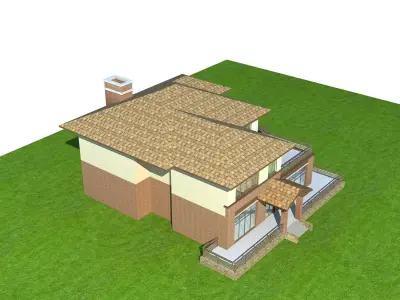 Villa house with roof 3D model order